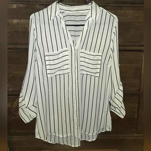 Maurices | Winona Button Down | Vertical Stripe | Size Med